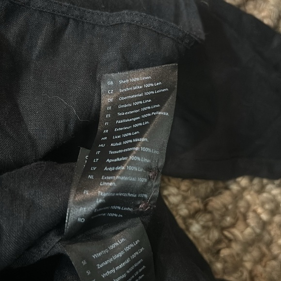 COS 100% Linen Black Button Down Blouse Size 34 - Picture 8 of 10